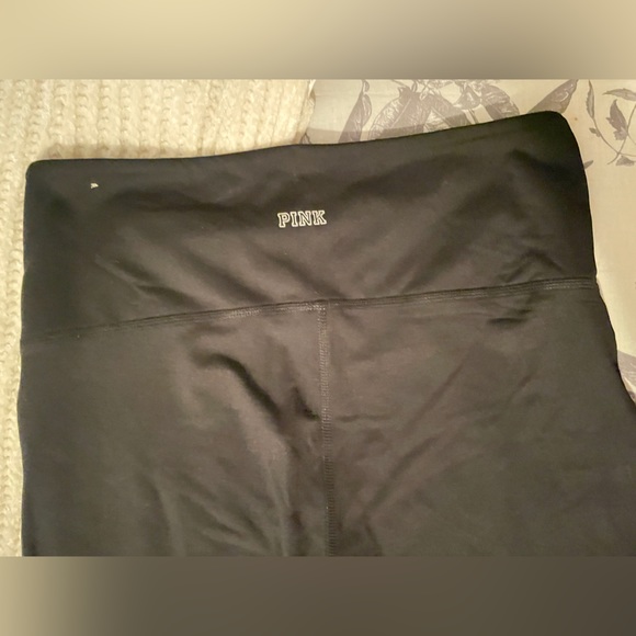 PINK Victoria's Secret Black High Waist Leggings Side Mesh Panel Size Large - Picture 4 of 10